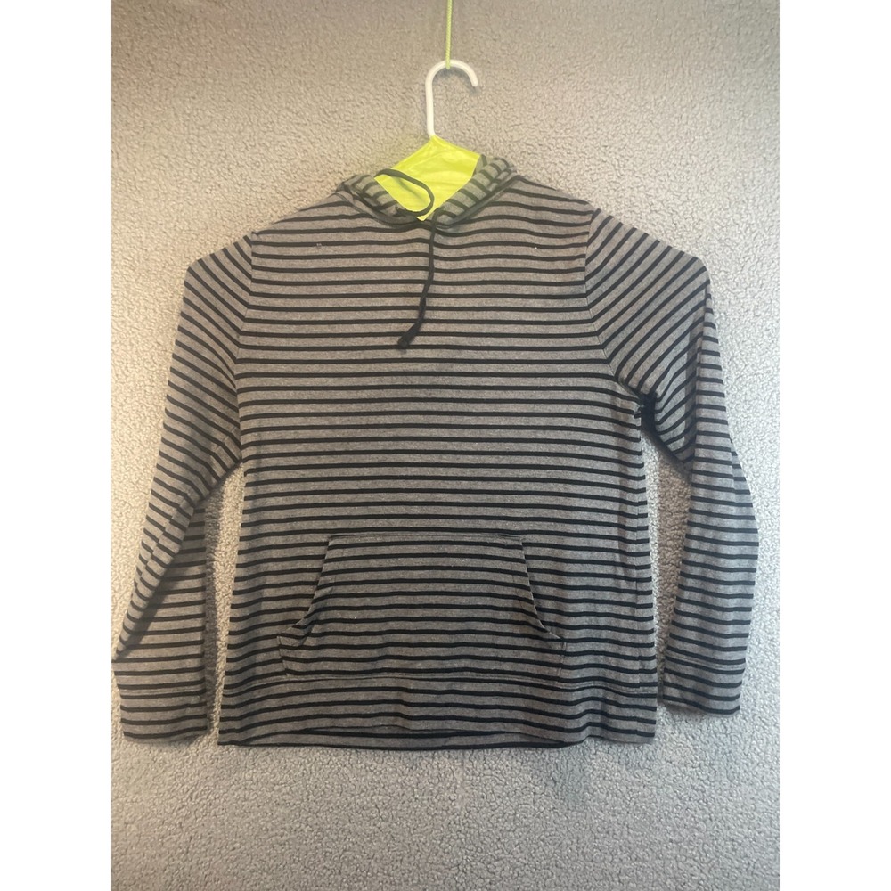 Old‎ Navy zip  hoodie Gray Black Stripe Large Women's  Casual Preppie